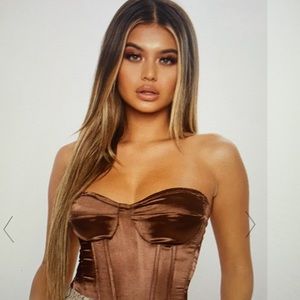 Missguided Women’s Chocolate Satin Corset